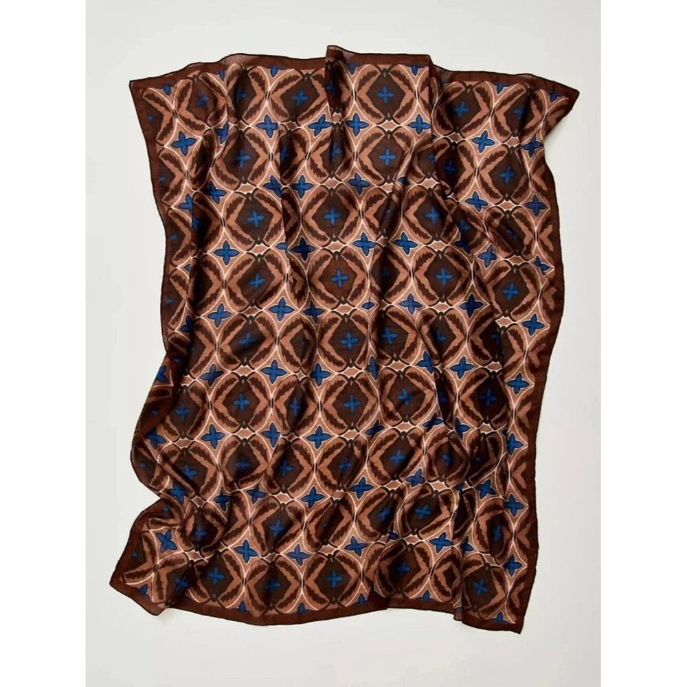 Free People So Silk Printed Bandana Scarf Tube Top Belt Floral Paisley Wrap OS